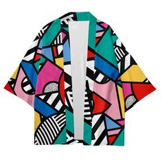 Our Artful Abstraction Kimono Shirt, where art and fashion collide to create a truly captivating piece. This kimono shirt is a canvas of creativity, featuring abstract patterns and vibrant colors that come together in a harmonious blend of artistic expression. Each Artful Abstraction Kimono Shirt is meticulously crafted with the utmost attention to detail, ensuring a high-quality garment that stands out from the crowd. Made from smooth polyester, this shirt is not only visually stunning but also Multicolor Graphic Print Beach Shirt, Multicolor Abstract Print Shirt For Beach, Beach Cotton Shirt With Vibrant Print, Oversized Graphic Print Patterned Shirt, Oversized Multicolor Printed Shirt, Artistic Cotton Summer Shirt, Modern Shirt With Abstract Print For Spring, Multicolor Cotton Shirt With Graphic Print, Casual Multicolor Tops With Abstract Pattern