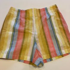 Nwt. Billabong Stripe Shorts. Flat Panel Front And Elastic Waistband In Back Multicolor Beachy Shorts For Beach Season, Multicolor Beachwear Shorts For Summer Outings, Multicolor Short Beach Bottoms, Multicolor Beachy Shorts, Casual Multicolor Shorts For Beach Season, Multicolor Bottoms With Built-in Shorts For Day Out, Summer Multicolor Bottoms With Elastic Waistband, Multicolor Beach Shorts, Multicolor High-waisted Shorts For Vacation