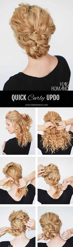 The two braid bun for curly hair Updo For Curly Hair, Woman With Curly Hair, Diy Updo, Curly Braids, Hair Romance, Curly Updo, Peinados Recogidos