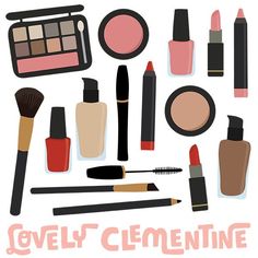 Makeup Clipart, Slumber Party Invitations, Makeup Icons, Infographic Poster, Mini Things, Makeup Natural, Free Clip Art, Digital Clip Art, Transparent Png