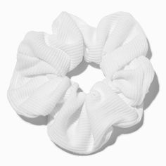 Ribbed White Hair Scrunchie Crown Hair Clip, White Scrunchie, Sensitive Ears Earrings, Piercing Kit, Flower Crown Hairstyle, Special Occasion Hairstyles, Hair Gift, Tiara Hairstyles, Jewelry Words