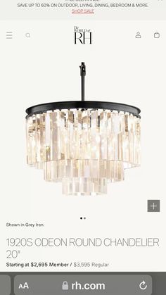 the chandelier is on sale for $ 20, and it's up to $ 25