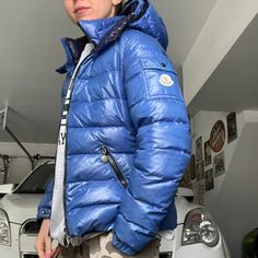 Authentic Moncler Bady Jacket In Blue In Great Condition Perfect For Winter Everyday Wear Skiing Apres Ski Or Ski Chalet Or Just For In The Cold Fits Size Small Your Chance To Get A Bady For A Huge Discount Super Cute Bought For $1200+ Has Mark Shown Near Base Of Coat But You Don’t See When Wearing Since It’s On Side And Arms Cover Small Marks As It’s Used But In Great Shape Just Was Dry Cleaned Hood Included But Missing One Snap Blue Hooded Outerwear For Ski Season, Blue Ski Season Outerwear With Pockets, Blue Waterproof Skiing Outerwear, Blue Ski Outerwear With Pockets, Moncler Ski Jacket, Blue Puffer, Cold Fits, Moncler Jacket, Ski Chalet