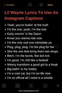 an image of a poem with the words ill wayne lyrics to use as instagram captions