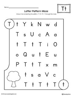 the letter pattern maze worksheet