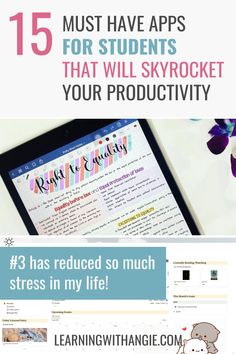 an ipad with the text 15 must have apps for students that will skyrock your productivity