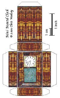 an image of a clock that is in the shape of a box with measurements on it