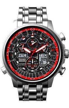 Citizen Navihawk Red Arrows Limited Edition Watch JY8040-55E Seiko Monster, Raf Red Arrows, Red Details, Red Arrows, Affordable Watches, Amazing Watches, Wrist Candy