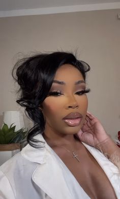 Birthday Makeup Looks, Makeup Black Women, Pretty Makeup Looks, Full Face Makeup, Formal Hairstyles