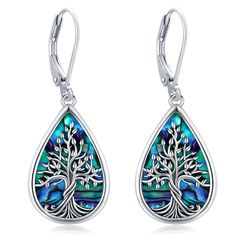 PRICES MAY VARY. Tree Earrings Design: Tree of life symbolize healthy, good luck and protection. Tree of Life elements combined with abalone shell, created stylish and elegant tree of life dangling earrings. Teardrop Earrings Material: Tree of Life drop earrings are made of S925 Sterling Silver, this material is safe for our earholes, lead-free, nickel-free, tarnish-resistant, skin-friendly, long term wear. Earring Size: Tree of Life dangle earrings size is 15*38mm (0.59*1.49 in). Suitable both Hummingbird Earrings, Tree Of Life Earrings, Tree Of Life Jewelry, Jewelry Cleaning, Tree Earrings, Earrings Teardrop, Sunflower Earrings, Earrings Design, Silver Tree