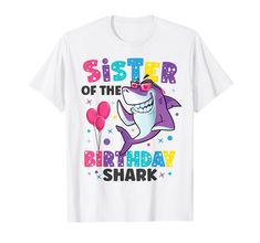 PRICES MAY VARY. Family Matching Birthday Shark Outfit for Sisters, Tollders, Kids and anyone who loves Sharks, Features a Vintage Cute Smiling Shark with Sunglasses Great outfit for Shark Themed Party, Visit Our Brand To See More options and Colors For your Family. Lightweight, Classic fit, Double-needle sleeve and bottom hem Shark With Sunglasses, Shark Outfit, Shark Shirts, Smiling Shark, Shark Themed Party, Matching Family T Shirts, Mom Dad Baby, Shark Gifts, Sharks Funny