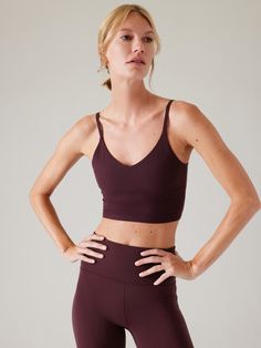 BEST FOR STUDIO: yoga + barre + pilates FEEL: Powervita™ is buttery soft with support that feels like a gentle hug FAVE: Adjustable straps for custom fit Removable pads IMPACT: Light-impact workouts, best for A-C cups. Barre Pilates, Yoga Barre, Mastectomy Bra, Bra Inserts, Bra Dress, Longline Bra, Athleisure Fashion, Girl Online, Low Impact Workout