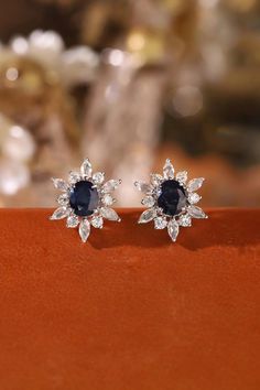 *Material: 18K Solid Gold (White Gold) *Sapphire: Genuine Sapphire, 1.0ct *White Sapphire: Genuine White Sapphire, 0.46ct *Diamond: Genuine Diamond, 0.24ct *Earrings Weight: 1.7g *Push Backs: 18K Solid Gold *Price: CAD 733 per pair *Certification: Available for an additional CAD 44 *Handcrafting Time: 5-7 days *Shipping: Complimentary standard shipping with all import taxes covered; delivery in 10-20 days *Return Policy: 30-day return policy. We cover shipping costs for quality issues; customer Sapphire Diamond Earrings, Stud Earrings Wedding, Earrings Sapphire, Sapphire Stud Earrings, Sapphire And Diamond Earrings, Sapphire Earrings Studs, Sapphire Studs, White Gold Sapphire, Earrings Wedding