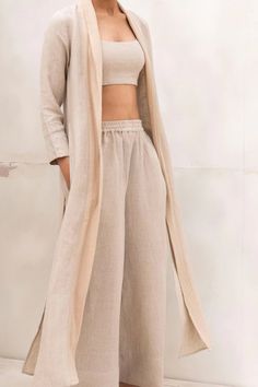 Soft Linen High Rise Linen Pants Honeycomb Wide Leg Linen - Etsy Long Kimono Cardigan, Kimono Shrug, Crop Vest, Linen Crop Top, Shrugs And Boleros, Cropped Vest, Boho Kimono, Wide Leg Linen Pants, Long Kimono