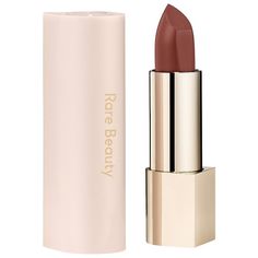 What it is: A buttery, pigment-rich, soft matte lipstick, available in a range of wearable shades, that hugs lips in pure comfort all day. Formulation Type: LipstickBenefits: Hydrating and Long-wearingIngredient Callouts: Free of parabens, formaldehydes, formaldehyde-releasing agents, phthalates, retinyl palmitate, oxybenzone, coal tar, hydroquinone, sulfates SLS & SLES, triclocarban, and triclosan. It is also vegan, cruelty-free, and comes in recyclable packaging.What Else You Need to Know: Sel Makeup Bibir, Lipstick Liner, Rare Beauty By Selena Gomez, Matte Lipstick Colors, Alat Makeup, Sephora Favorites, Batons Matte, Best Lipsticks, Nude Lipstick