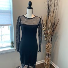 Sale* Victoria Secret (Nwot) Bodycon Party Long Sleeve Dress Size S Color Black Brand New / Never Worn Black Fitted Mesh Dress For Party Season, Fitted Black Mesh Dress For Party Season, Black Bodycon Dress For Party, Black Mesh Bodycon Dress For Party Season, Sheer Black Bodycon Dress For Party Season, Black Bodycon Mesh Dress For Party Season, Sheer Bodycon Dress For Fall Parties, Fitted Mesh Dress For Date Night In Fall, Fitted Mesh Dress For Night Out In Spring