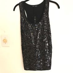 Prestige Edge Sequined Tank Nwt Size Medium Black. Smoke Free Home. Approximate Measurements: Ptp 15” Length 24” Bxb Black Sequined Tank Top For Night Out, Black Fitted Sequin Tank Top, Fitted Black Sequin Tank Top, The Prestige, Black Color, Womens Tops, Size Medium, Customer Support, Fast Delivery