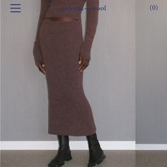 Never Worn, New Without Tags. No Flaws. Fitted Long Tube Skirt In Slightly Fuzzy And Soft Thread. Color Aubergine. 47% Recycled Polyamide 30% Mulesing Free Wool 20% Alpaca Superfine 3% Elastane. Long Tube Skirt, Cozy Sleepwear, Tube Skirt, Paloma Wool, Modest Outfits, Paloma, Martini, Fashion Inspo Outfits, Alpaca