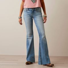 Fall Light Wash Flare Jeans, Light Wash Flare Jeans For Fall, Flare Light Wash Jeans For Fall, Spring Light Wash Mid-rise Flares, Light Wash Mid-rise Flares For Spring, Mid-rise Light Wash Flares For Spring, Spring Faded Flare Jeans, Spring Flare Faded Jeans, Faded Fall Flare Jeans