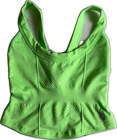 Sporty Green Tops With Built-in Bra, Green Fitted Sleeveless Sports Bra, Fitted Sports Bra For Light Exercise In Spring, Casual Green Sports Bra With Built-in Bra, Green Stretch Sleeveless Sports Bra, Spring Green Sports Bra, Green Fitted Sports Bra For Athleisure, Fitted Green Athleisure Sports Bra, Spring Seamless Green Sports Bra