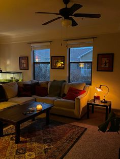 a living room filled with furniture and a fire place