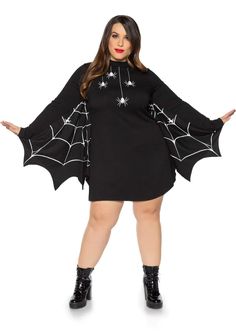 Spider Costume Dress, Plus Size Halloween Dresses | Leg Avenue Halloween Spider Costume, Spider Dress, Witches Costumes For Women, Witch Costume Diy, Costumes For Work, Spider Costume, Wings Dress, Plus Size Costume, Plus Size Halloween Costume