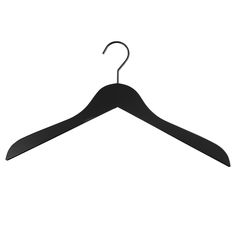 a black hanger on a white background