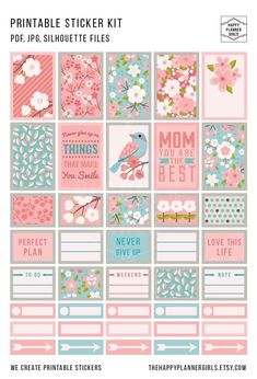 the printable sticker kit for mom's day