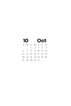 an image of a calendar with the word 10 oct in black and white on it