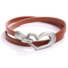 PRICES MAY VARY. ♥STACKABLE HEART LEATHER BRACELET: Love Style. This leather wrap bracelet is simple and stylish in appearance design. Suitable for various styles of clothing. ♥Hypoallergenic Materials: Made of high quality environmentally friendly PU leather + high-quality alloy. Very safe, durable, lightweight, and resistant to long-term wear.(Length: 39.5CM, width: 0.5CM, weight: 12g) ♥Use: As a double layer bracelet or as a stylish choker collar necklace. ♥A nice gift for your friends, famil Leather Charm Bracelets, Leather Bracelets Women, Wrap Bangles, Leather Choker Necklace, Bracelet Apple Watch, Hand Bracelet, Simple Bracelets, Leather Chokers, Couple Bracelets