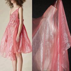 "This fabric is the pink polyamide see-through crepe fabric,colorful,thickness. :) Sold in units of 1/2 yards, order multiple units at once and you will receive an uncut fabric. * Fabric: polyamide, colorful, translucency, soft , inelastic. * Width 51 inches (130cm), listed for 18\" x 51\" (45cm x 130cm). * Suit for skirts, half skirts, dresses, stage costumes, jackets...and other projects you could imagine. :) * The photo may differ from the actual product due to reproduction limitations of the Spring Pink Tulle Fabric, Pink Tulle Fabric For Summer Parties, Pink Organza Tulle Fabric For Spring, Elegant Pink Tulle Fabric For Spring, Pink Tulle Fabric For Summer Wedding, Elegant Sheer Tulle Fabric For Summer, Pink Sheer Tulle Fabric For Spring, Sheer Pink Tulle Fabric For Spring, Sheer Tulle Fabric For Summer Party