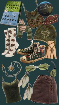 an image of women's clothing and accessories including shoes, hats, socks, sunglasses