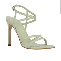 Sage Color. New In Box. Green Strappy Formal Sandals, Elegant Green Strappy Heels, Chic Green Strappy Heels, Elegant Green Strappy Sandals, Quince Heels, Green Dress Shoes, Green Shoes Heels, Green High Heels, Light Green Dress