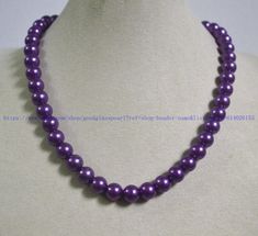 jewelry: purple beaded necklace  bead material: plastics pearl  clasp: stainless steel lobster clasp and a 2 inches adjustable chain Diameter: 10mm Shape : round Luster: High body: clean Necklace length: choose colour: purple Packing:Beautiful Pouch If you want to order of different style. Please feel free contact me . Thank you . back to my store: https://www.etsy.com/shop/goodglasspearl?ref=l2-shopheader-name Purple Pearl Necklace, Purple Beads Necklace, Purple Beaded Necklace, Purple Bead Necklace, Pearl Clasp, Jewelry Purple, Purple Beads, Necklace Bead, Purple Pearl