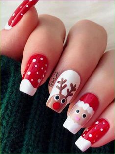 Christmas nails often showcase vibrant reds, greens, and golds, capturing the festive spirit. Designs may include classic symbols like candy canes, holly, or Santa hats, creating a cheerful and holiday-inspired manicure. Glitter and shimmer are common for added sparkle, completing the joyful and celebratory look. Infinity Nails, Red Christmas Nails, Christmas Nails Easy