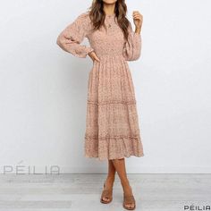 Peilia - Fashionable Multi-Colored Embellished Skirt Flowy Long Sleeve Dress, Waistline Dress, Long Dress Patterns, Long Flowy Dress, Color Block Maxi Dress, Embellished Skirt, Dress Collar, Fitted Maxi Dress, Black Dress Formal