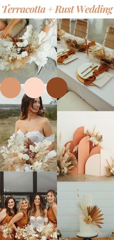 a collage of photos with flowers and other things in the background that include orange, gold