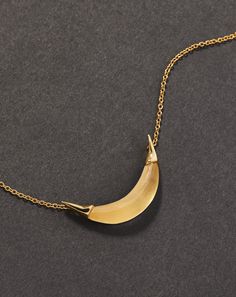 Gold Capped Crescent Necklace - Gold | ALEXIS BITTAR Alexis Bittar Jewelry, Crescent Necklace, Gold Caps, Gold Jewelry Necklace, Stacked Bangles, Alexis Bittar, Earring Sale, Jewelry Case, The Gold