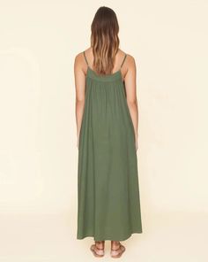 Xirena Tenley Dress Green Army – Thistle Hill Daywear Sundress Maxi Dress Unlined, Summer Daywear Unlined Maxi Dress, Flowy Daywear Maxi Dress, Flowy Unlined Maxi Dress For Daywear, Flowy Cotton Maxi Dress With Adjustable Straps, Flowy Cotton Sundress With Spaghetti Straps, Relaxed Fit Unlined Maxi Dress For Day Out, Spring Cotton Maxi Dress With Adjustable Straps, Cotton Maxi Dress With Spaghetti Straps For Day Out