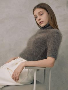 Composition : MOHAIR 67% NYLON 30% SPAN 3%Color : BrownCountry of Origin : Republic of Korea Angora Sweater, Fuzzy Sweater, Knitwear, Turtle Neck, Composition, Knitting, Clothes For Women, The Originals, Clothes