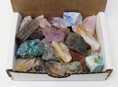 MINIATURE Crafters Collection Box: Gems Crystals Natural Raw Minerals - 1/2 lb (8 oz) (Mixed Tiny Gemstone, 0.25" - 1") Garden Crystals, Spiritual Room Decor, Surfboard Table, Universe Energy, Spiritual Room, Mineral Crystals, Junior Mints, Crystal Witch, Herb Shop