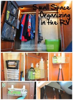 small space organizing in the rv with lots of storage and organization ideas to keep things organized