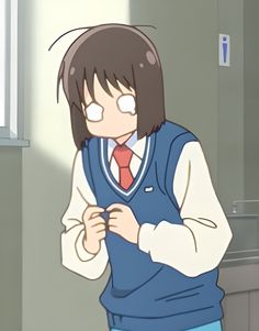 an anime character wearing a vest and tie