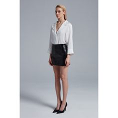 Black patent leather mini skirt with premium silky satin lining. Side zipper closure. Mid waisted.   Styling Tips: Pair with our Blair Blazer or Grace Silky Shirt. Dry Cleaning Only Aries Gifts, Silky Shirt, April Birthstone Jewelry, March Birthstone Jewelry, Leather Mini Skirt, Heart Women, Forever Jewelry, Black Vegan, Pearl Jewellery Earrings