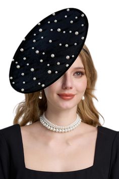 PRICES MAY VARY. Material: 100% handmade. Consist of high quality velvet and imitation pearls. Size: One size fits most. There is a headband included, you need put headband through the hole and adjust it to fit your needs. Design: Complete vintage stylish design, elegant and graceful, removeable headband help you adjust the place of hat. The hat should be lower and cover a little of your face. Occasions: Perfect for Jockey Club, tea party, cocktail, Kentucky Derby, garden party, artistic photo, Crazy Kentucky Derby Hats, 50s Accessories, Vintage Kentucky Derby, Wedding Velvet, Birthday Poses, Birthday 20, French Hat, Tea Hats, Headband Vintage