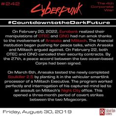 an advertisement for the dark future event with information about it and other things to see