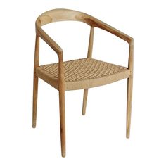 a chair made out of wood and wicker