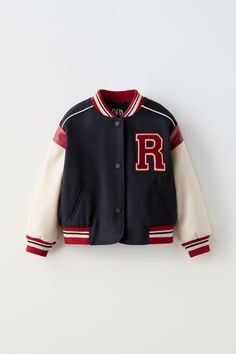 VARSITY BOMBER JACKET Cardigan Sweater Jacket, Baseball Jacket, Girls Jacket, Knit Jacket, Zara United States, Sweater Jacket, Tank Shirt, Tank Top Shirt, Blazer Jacket