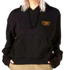 Vans Full Patch Cropped Hoodie Black Colors: Black Yellow Size: Extra Small Hooded Long Sleeve Popover Pullover Sweats Sweatshirt Brand New Vans Long Sleeve Sweatshirt For Streetwear, Vans Hoodie Sweatshirt For Streetwear, Vans Long Sleeve Winter Sweatshirt, Vans Casual Sweatshirt For Winter, Vans Streetwear Hoodie, Vans Casual Sweatshirt For Streetwear, Vans Casual Winter Sweatshirt, Vans Sporty Sweatshirt For Streetwear, Vans Sporty Streetwear Sweatshirt