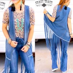 New Crazy Train Denim Studded Fringe Vest Originally $80 Western Studded Boho Vest. Excellent Condition. One Size (0-14). Measurements Flat: Armpit To Armpit 18 Length 29 Fringe Length 24. Questions? Leave A Comment Below! Denim Fringe, Boho Vest, Fringe Vest, Crazy Train, Jackets & Coats, Jackets For Women, Train, Women Shopping, Blue